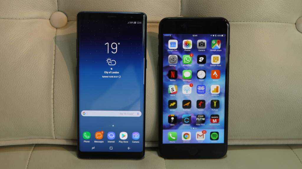 Galaxy Note 8 ve iPhone 7 Plus