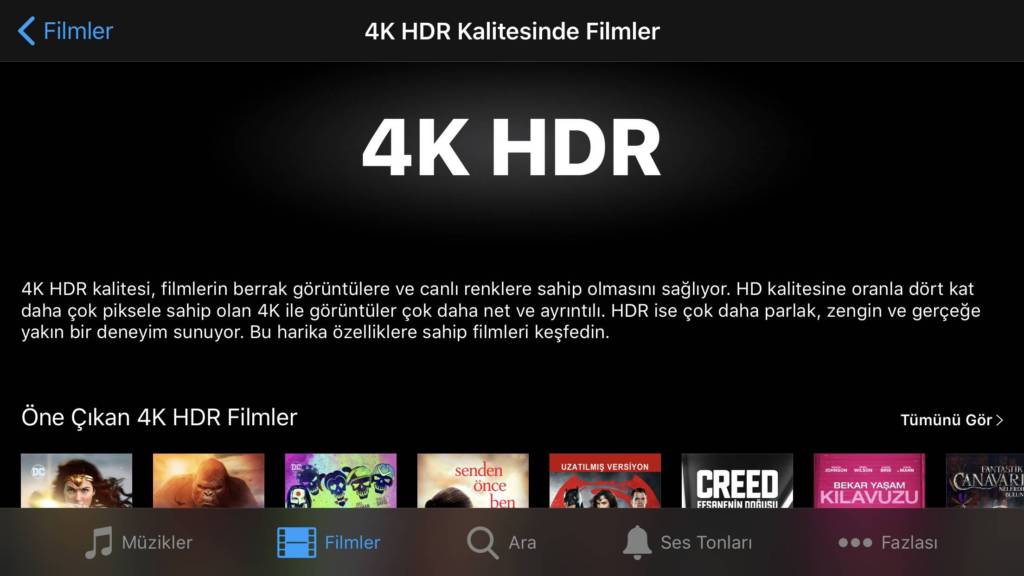 iTunes 4K HDR