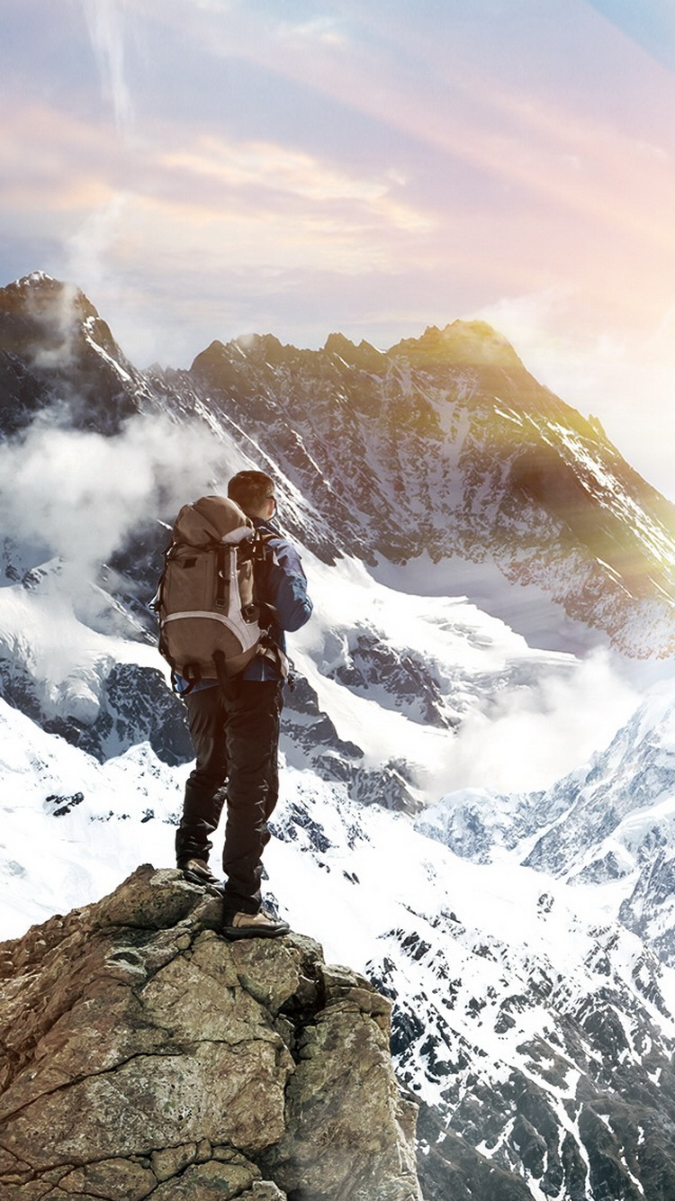 Mountain Top Climb iPhone 6 Wallpaper