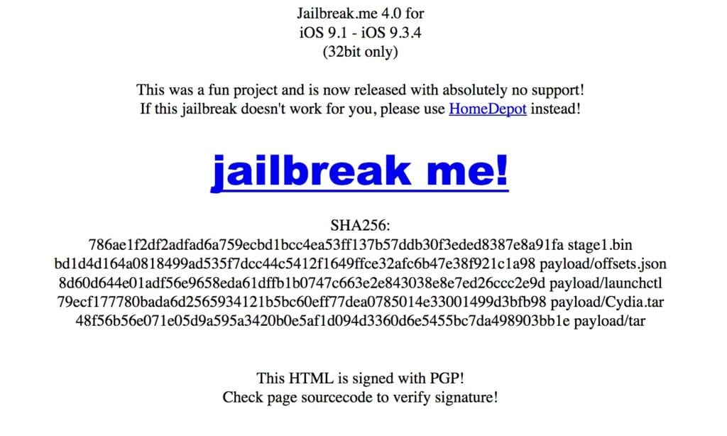 iOS 9 Jailbreak JailbreakMe 4-0