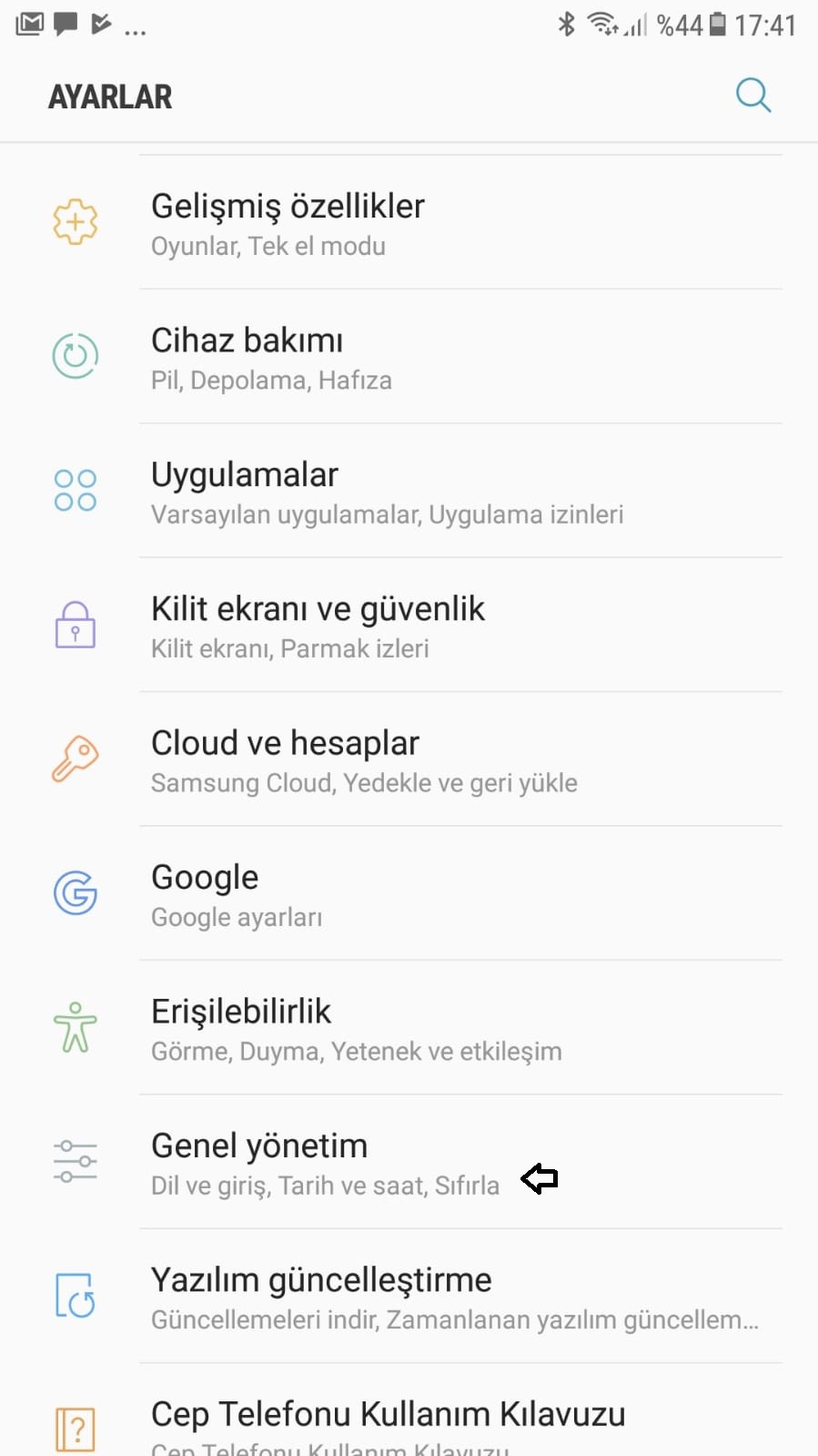 Samsung dil ayarlari Turkce yapma-7